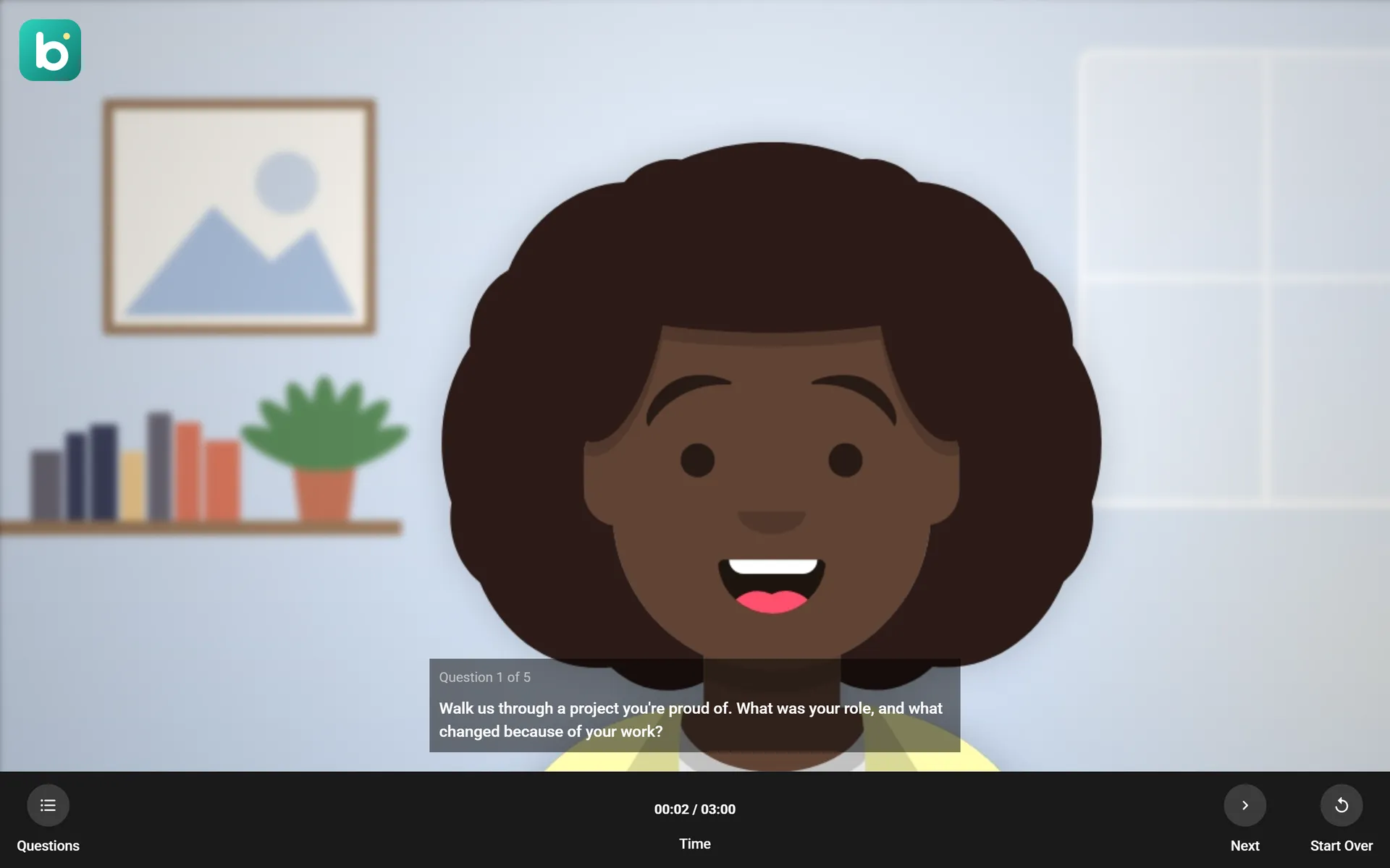 Recording a video answer.