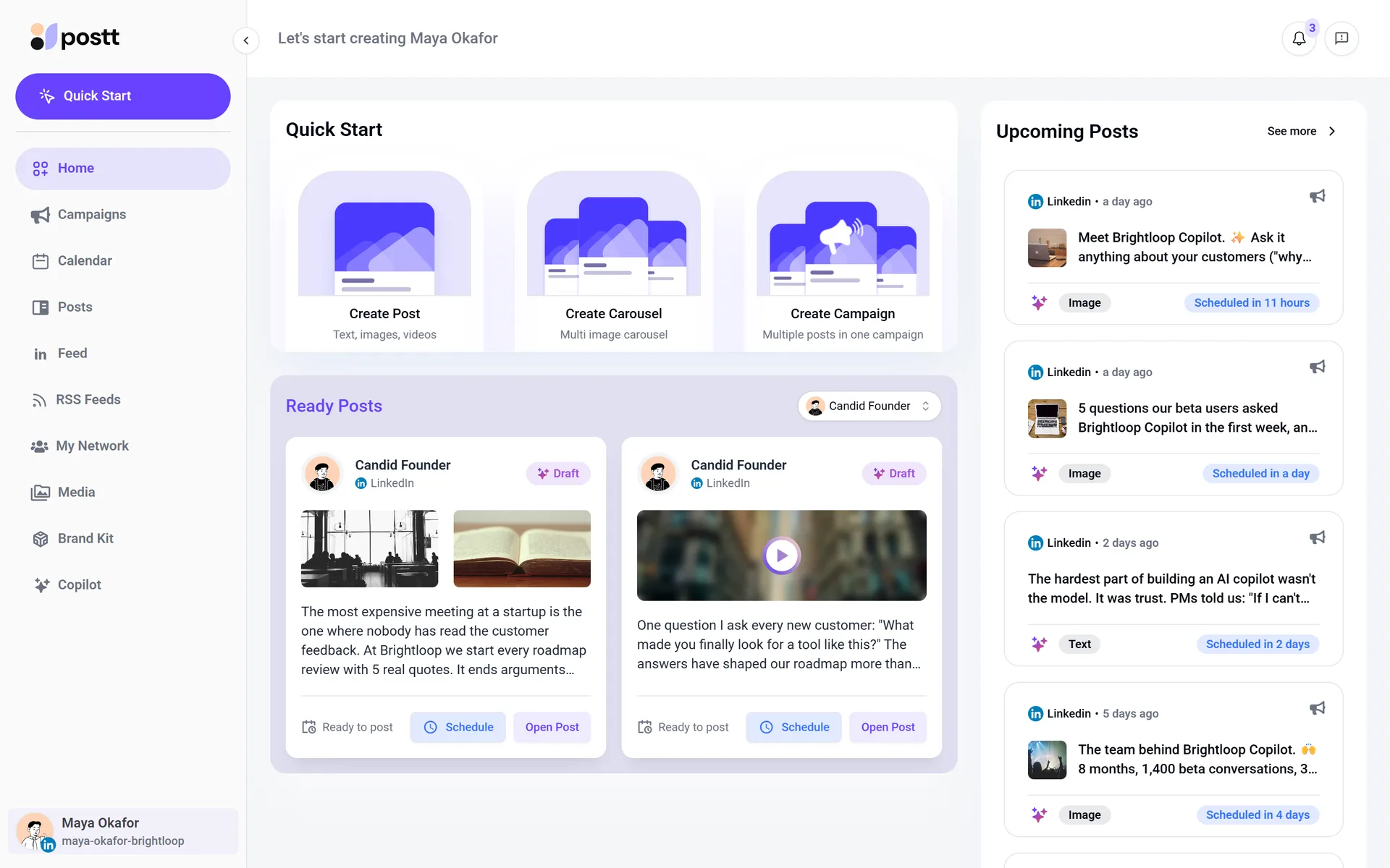 Postt.ai | AI Content Platform for Founders screenshot