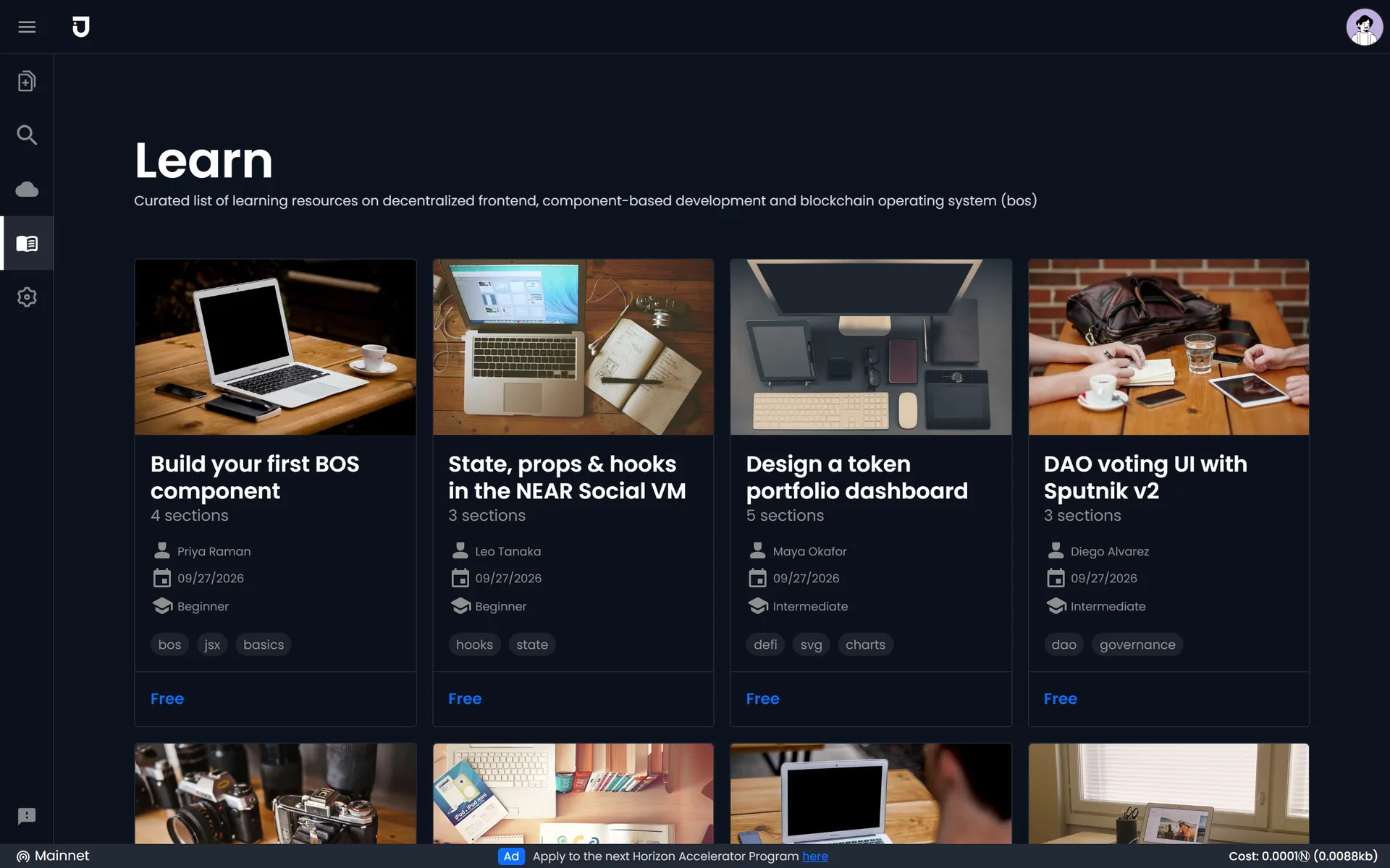 Learn: tutorials for building on NEAR's Blockchain Operating System.