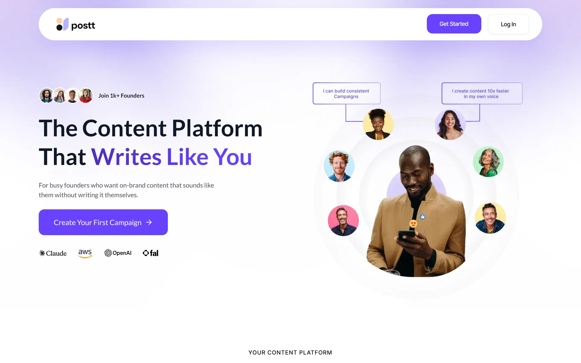 postt.ai, the marketing site.